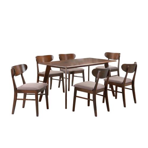 Comedor Minimalista de Madera con 6 Sillas Bossa Diphy.
