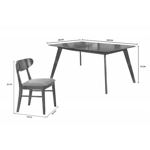 Comedor Minimalista de Madera con 6 Sillas Bossa Diphy.