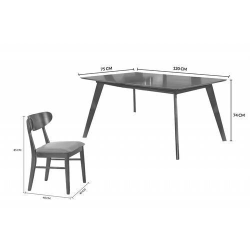 Comedor Minimalista de Madera con 4 Sillas Bossa Diphy.