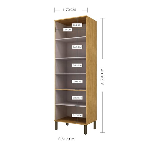 Cocina Modular Bossa Verace 5 Piezas Color Habana/Gris.