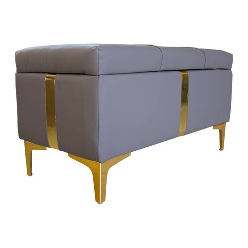 Taburete Elegante para Recámara o Estancia Enide Gris.