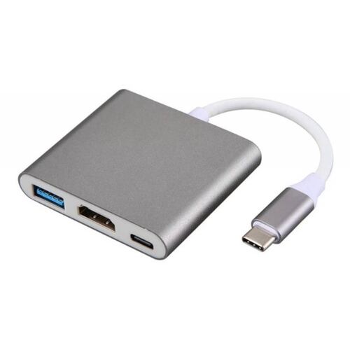 3 En 1 Usb Hub Adaptador Pd 3.0 Tipo C Hdmi 4k Para Mac iPad