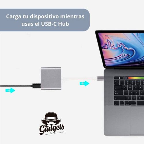 3 En 1 Usb Hub Adaptador Pd 3.0 Tipo C Hdmi 4k Para Mac iPad