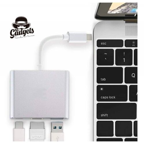 3 En 1 Usb Hub Adaptador Pd 3.0 Tipo C Hdmi 4k Para Mac iPad