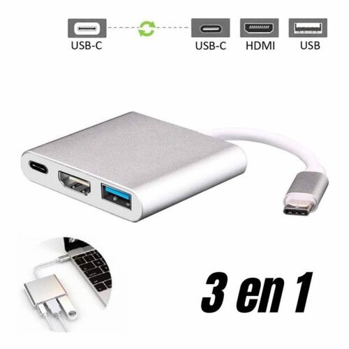 3 En 1 Usb Hub Adaptador Pd 3.0 Tipo C Hdmi 4k Para Mac iPad
