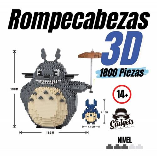Mi Vecino Totoro Ghibli Set Bloques Armables 3d Mini Blocks 