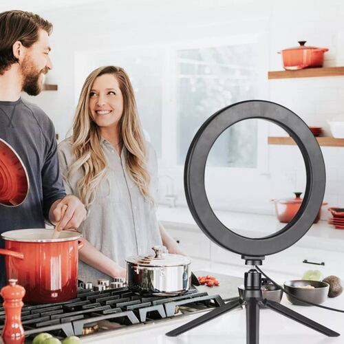 Luz Aro De 10 Pulgadas 26cm Soporte Trípode Control 3 Tonos