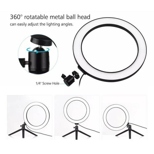 Luz Aro De 10 Pulgadas 26cm Soporte Trípode Control 3 Tonos
