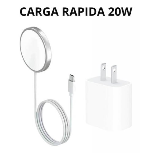 Kit Cubo 20w + Cable Lightning Usb Tipo C + Cargador Magsafe