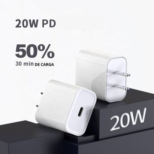 Kit Cubo 20w + Cable Lightning Usb Tipo C + Cargador Magsafe