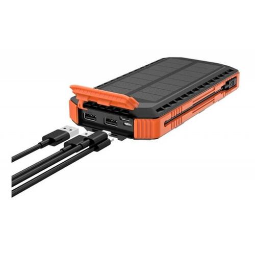 Power Bank Solar 20000 Mah Pila Recargable Con Sol, Uso Rudo
