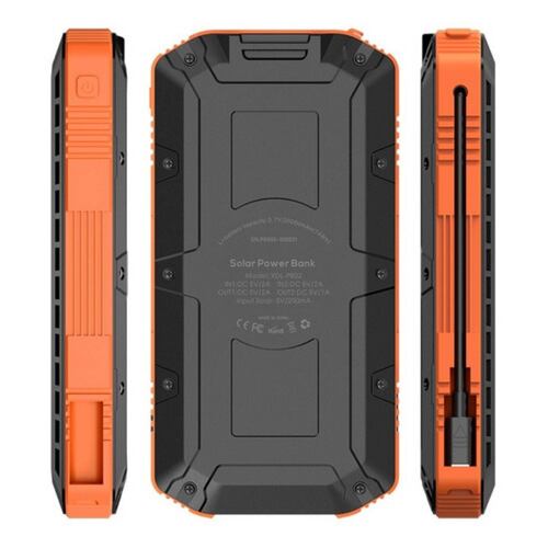 Power Bank Solar 20000 Mah Pila Recargable Con Sol, Uso Rudo