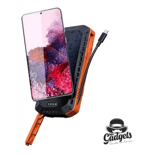 Power Bank Solar 20000 Mah Pila Recargable Con Sol, Uso Rudo