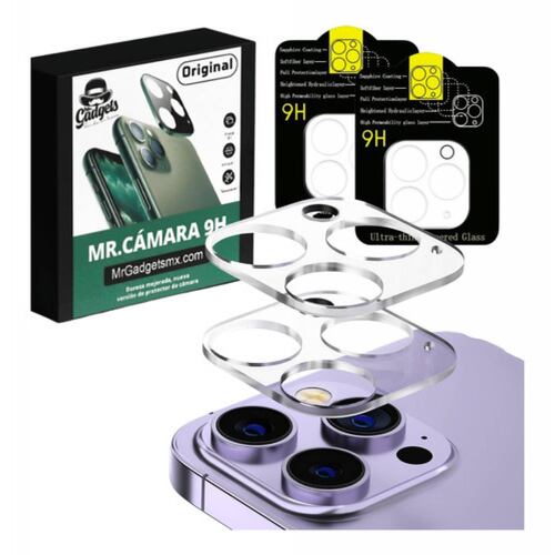  Mica 9D Protector De Cámara Para iPhone, Mica de Cristal Vidrio Templado HD Protección de Lente de Cámara Transparente, Cobertura Completa, Antigolpes, Resistente a Arañazos, 2 Unidades.