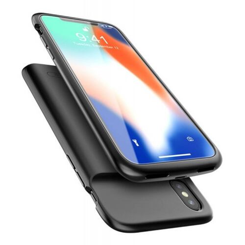 Funda de Batería para iPhone de 5000 mAh Funda Power Bank Recargable, Batería Extendida Externa Portátil, Case Cargador Máxima Protección, Color Negro 