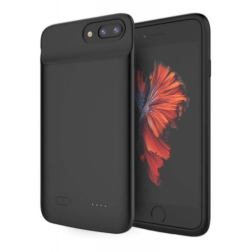 Funda de Batería para iPhone de 5000 mAh Funda Power Bank Recargable, Batería Extendida Externa Portátil, Case Cargador Máxima Protección, Color Negro 