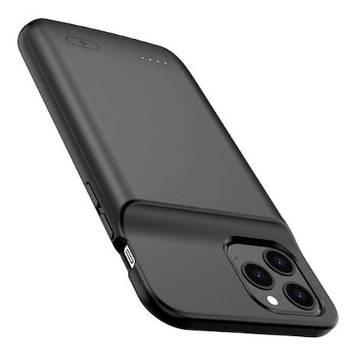 Funda de Batería para iPhone de 5000 mAh Funda Power Bank Recargable, Batería Extendida Externa Portátil, Case Cargador Máxima Protección, Color Negro 