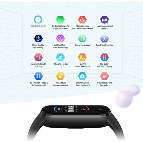 Amazfit Band 5 Fitness Con Alexa Negro 