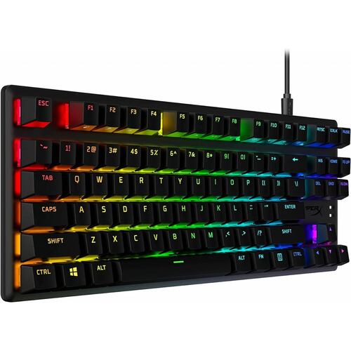 Teclado HyperX Alloy Origins Core TKL Wired Switch Azul Clicky Inglés Reacondicionado Tipo A.