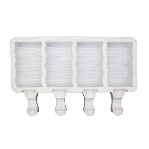 Moldes para paletas de hielo reutilizables ecomlab silicona de grado alimenticio, antiadherentes y flexibles de fácil desmolde, utensilio de repostería - pastelería con 4 cavidades para helado ZigZag.