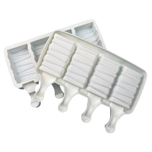 Moldes para paletas de hielo reutilizables ecomlab silicona de grado alimenticio, antiadherentes y flexibles de fácil desmolde, utensilio de repostería - pastelería con 4 cavidades para helado ZigZag.