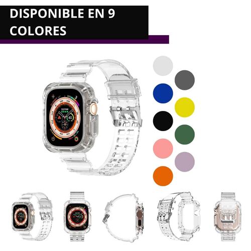 Correa de silicona ultra resistente para Apple Watch todas las series 38/40/41/42/44/45mm diseñada para un uso rudo y duradero estilo y protección (Amarillo)