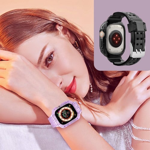 Correa de silicona ultra resistente para Apple Watch todas las series 38/40/41/42/44/45mm diseñada para un uso rudo y duradero estilo y protección (Amarillo)