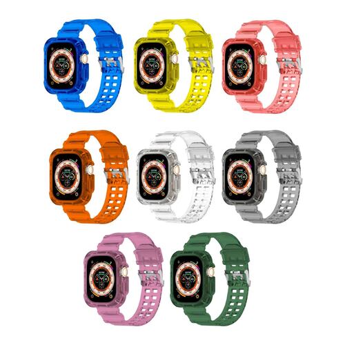 Correa de silicona ultra resistente para Apple Watch todas las series 38/40/41/42/44/45mm diseñada para un uso rudo y duradero estilo y protección (Amarillo)