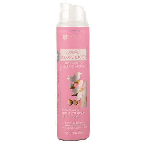 ecomlab Tratamiento Capilar Platinum Suero Reconstructor Colágeno Y Keratina Para Cabello Maltratado Y Quebradizo Protector Térmico Profesional, Suero Restaurador Para Belleza Capilar 200 gr.
