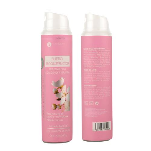 ecomlab Tratamiento Capilar Platinum Suero Reconstructor Colágeno Y Keratina Para Cabello Maltratado Y Quebradizo Protector Térmico Profesional, Suero Restaurador Para Belleza Capilar 2 Piezas.