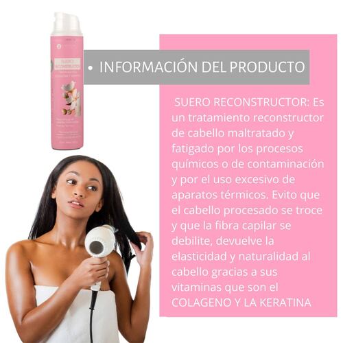 ecomlab Tratamiento Capilar Platinum Suero Reconstructor Colágeno Y Keratina Para Cabello Maltratado Y Quebradizo Protector Térmico Profesional, Suero Restaurador Para Belleza Capilar 2 Piezas.