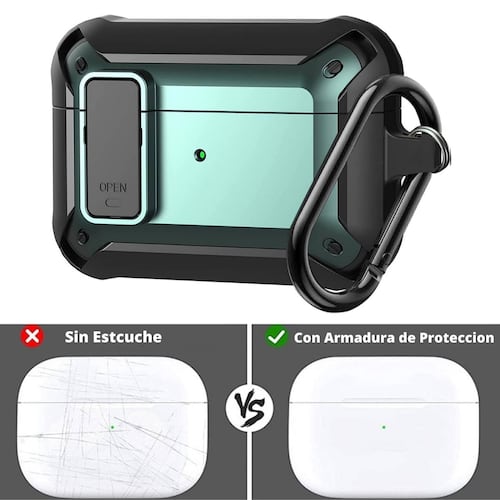 FUNDA PARA AIRPODS CARCASA ECOMLAB USO RUDO TODO LOS MODELOS PRO.