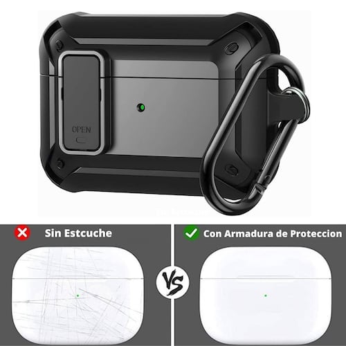 FUNDA PARA AIRPODS CARCASA ECOMLAB USO RUDO TODO LOS MODELOS PRO.