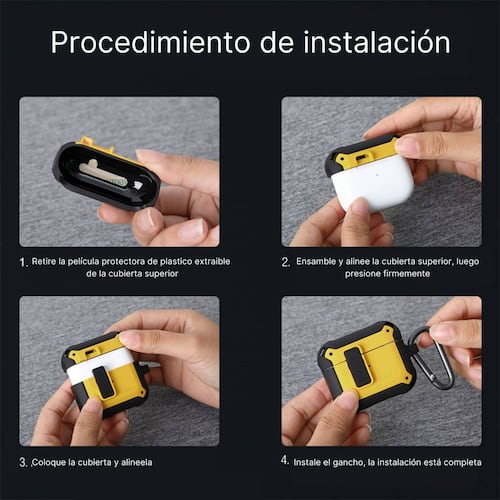 FUNDA PARA AIRPODS CARCASA ECOMLAB USO RUDO TODO LOS MODELOS PRO.