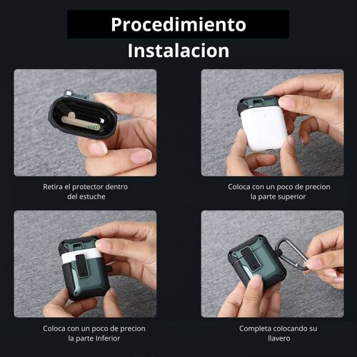 FUNDA PARA AIRPODS CARCASA ECOMLAB USO RUDO TODO LOS MODELOS 1 Y 2 GEN.