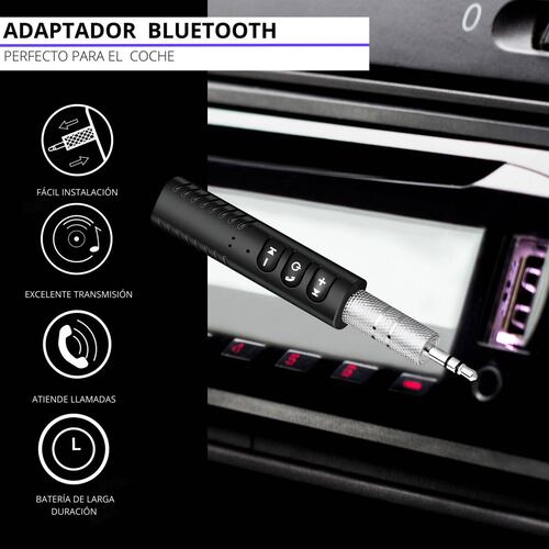 Receptor Bluetooth 5.0 para Auto Auxiliar con Micrófono: audio inalámbrico y manos libres para automóvil..