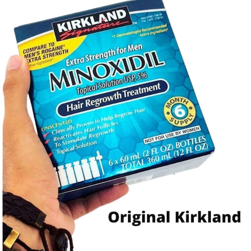 Minoxidil 5% 12 Cajas Para Crecimiento Capilar Barba Y Bigote, Disminuye la pérdida de cabello,  Kirkland Signature.