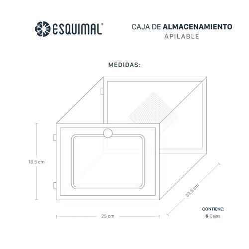 Organizador / Estante De Zapatos Set 6 Cajas Apilables para Multiusos Blanco ESQUIMAL.
