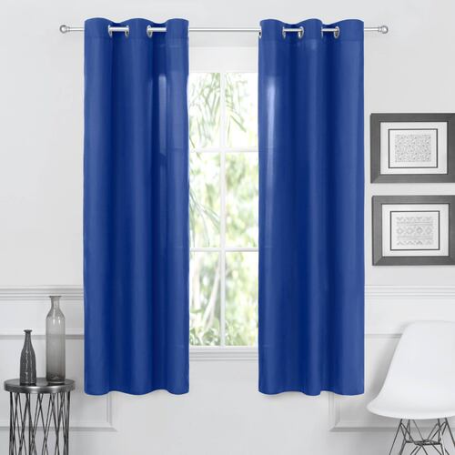 Cortina 2.36x1.80m Con Argollas Azul Indigo REAL TEXTIL