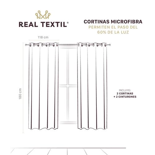 Cortina 2.36x1.80m Con Argollas Azul Indigo REAL TEXTIL