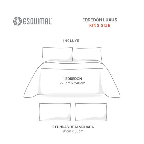 Edredón Ligero King Size Luxus más 2 Fundas Lulu ESQUIMAL
