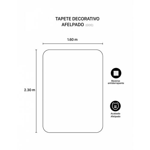 Tapete Alfombra Decorativa Peludo 2.30m X 1.60m - Merengue-Rosa ESQUIMAL.