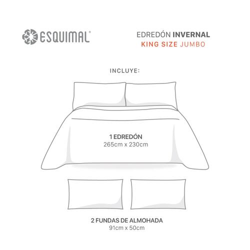 Cobertor King Size Jumbo Premium Invernal + Fundas Abano ESQUIMAL.