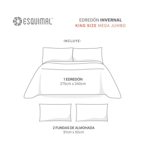 Edredón King Size Mega Invernal Luxus Velvet + Fundas Triana ESQUIMAL