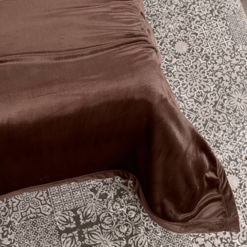 Cobertor Matrimonial Suave Liso Cobija Invernal Ligero para Todo el Año Bronce (Café) ESQUIMAL.