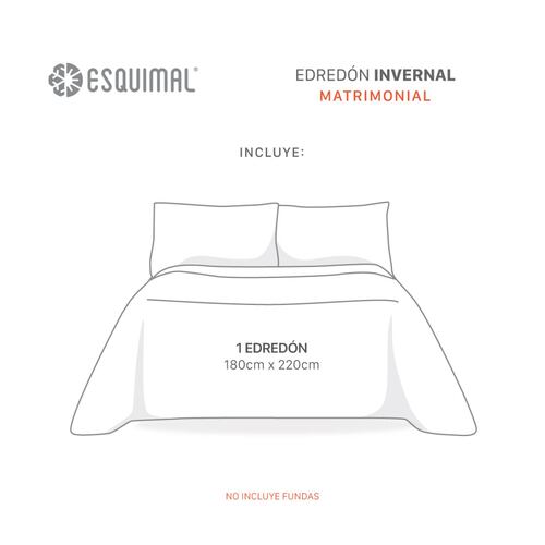 Cobertor Matrimonial Edredón Borrega + Fundas Tacoma ESQUIMAL