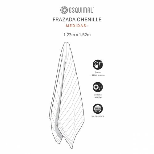 Frazada Luxus - Manila (Chenille) ESQUIMAL