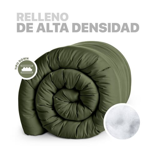 Edredón Acolchado Duvet King Size Hipoalergénico Verde ESQUIMAL.