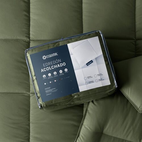 Edredón Acolchado Duvet King Size Hipoalergénico Verde ESQUIMAL.