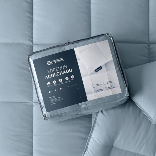 Edredón Acolchado Duvet Individual Hipoalergénico Azul ESQUIMAL.